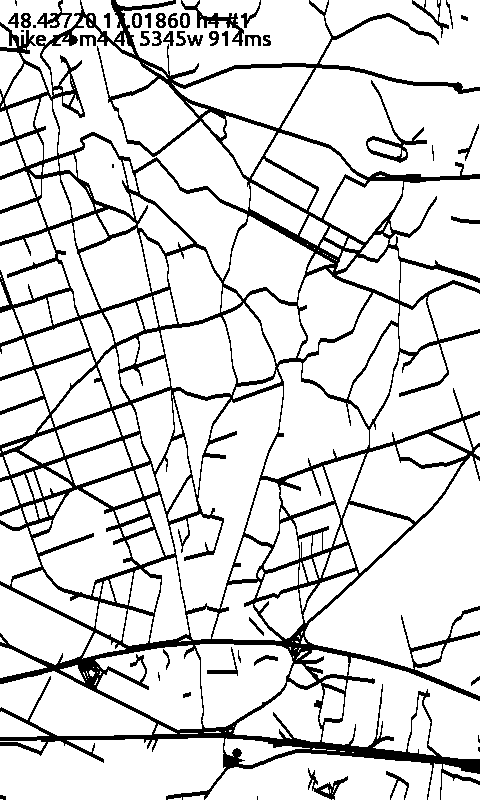 X4 panel in hike mode, dense path network