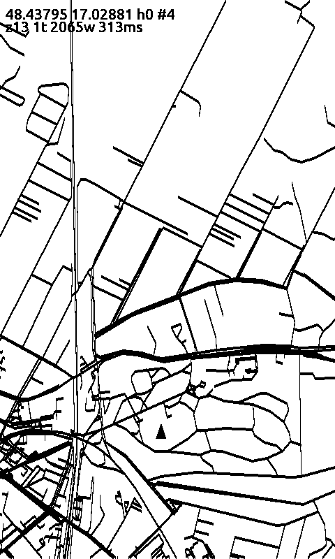 The X4 panel drawing the road network around a coordinate